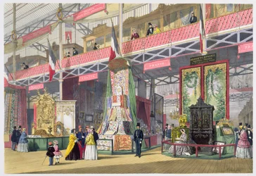 Grande Esposizione, 1851: Francia No.1, esposizione di tessuti e mobili, da Dickinsons Comprehensive Pictures